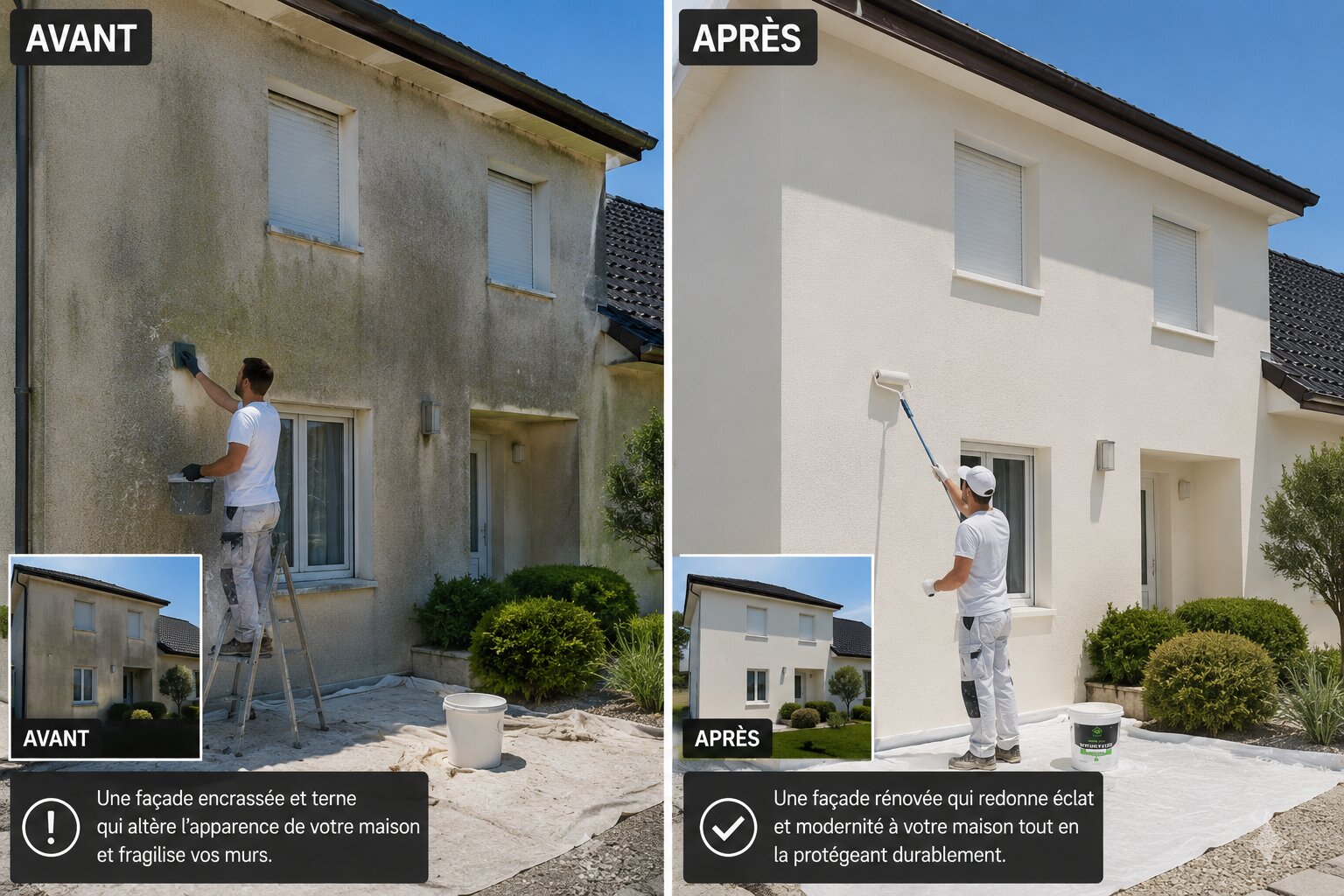 Photo professionnelle illustrant le service Peinture façade à Lille et dans les Hauts-de-France